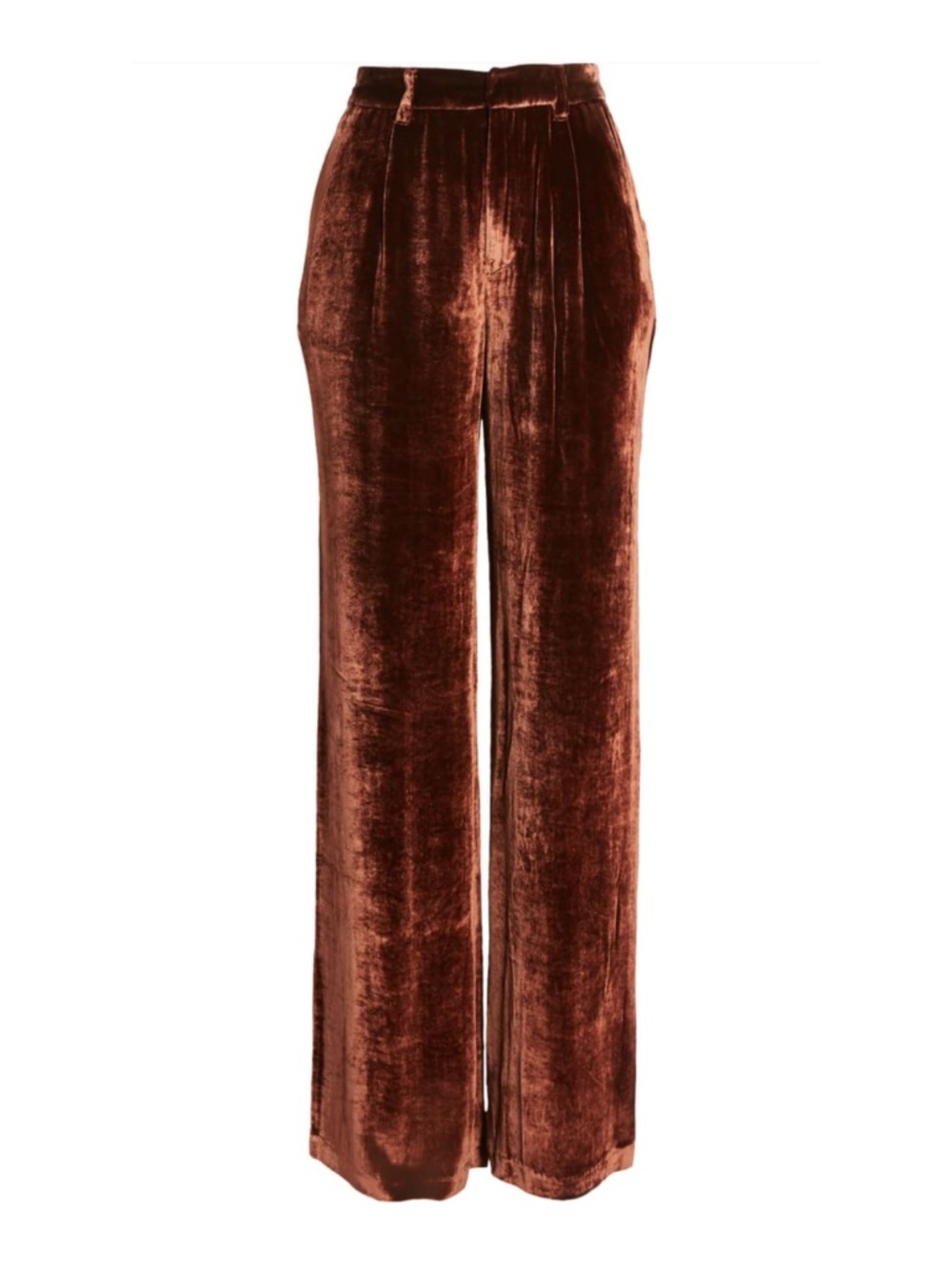NEW Reformation Wes Velvet Pant Chestnut 2